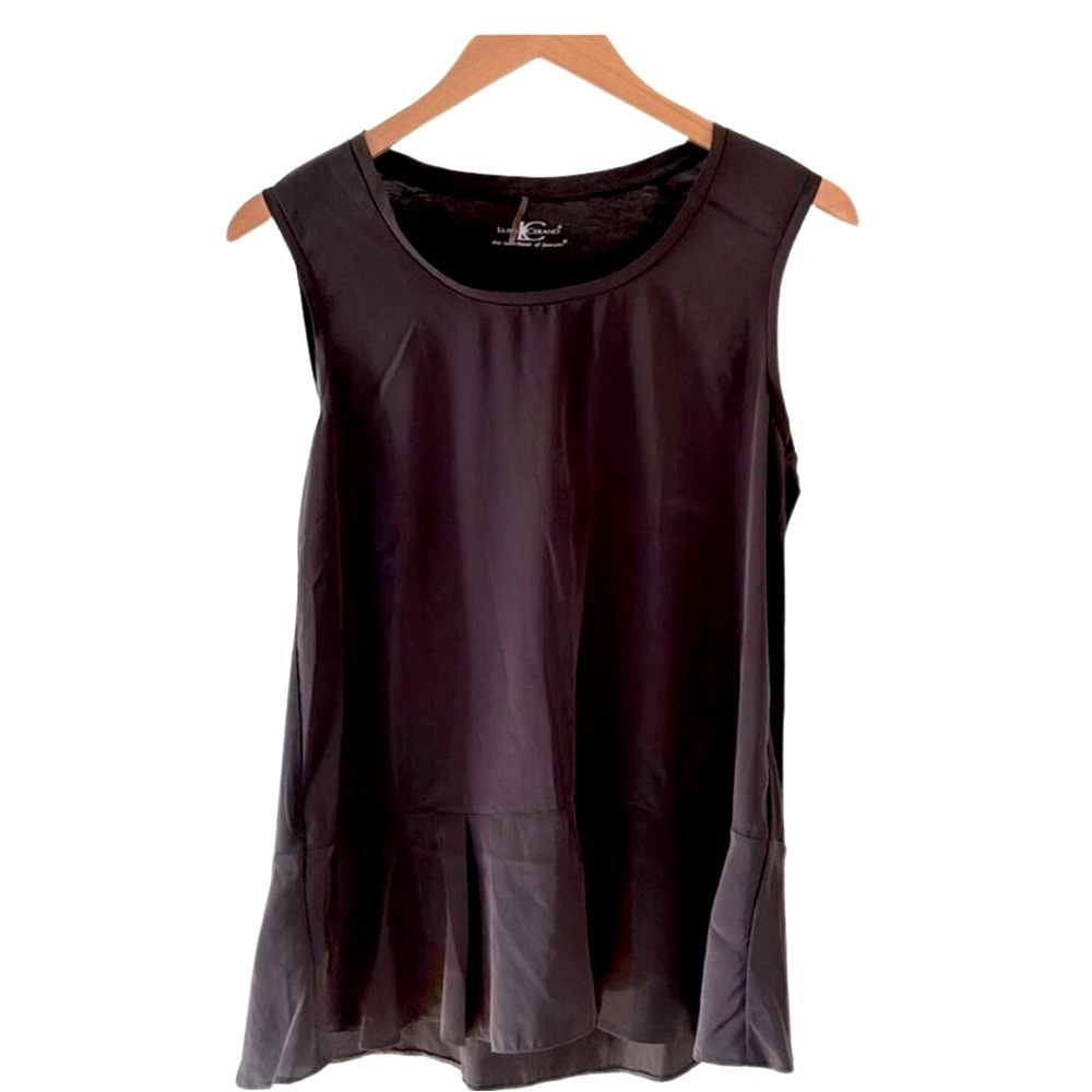 Sleeveless Black Silk/Jersey Top